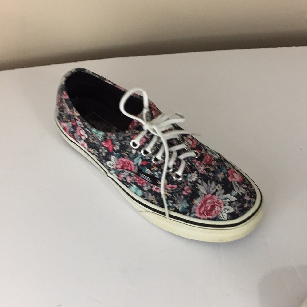 Vans Dark Floral Lace Up Sneakers Unisex M7 W8.5